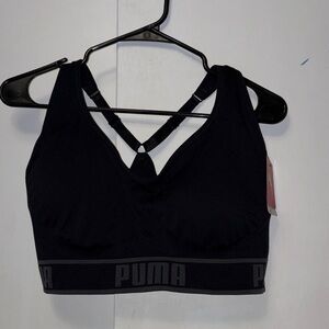 PUMA Women's Black Strappy Sports Bra